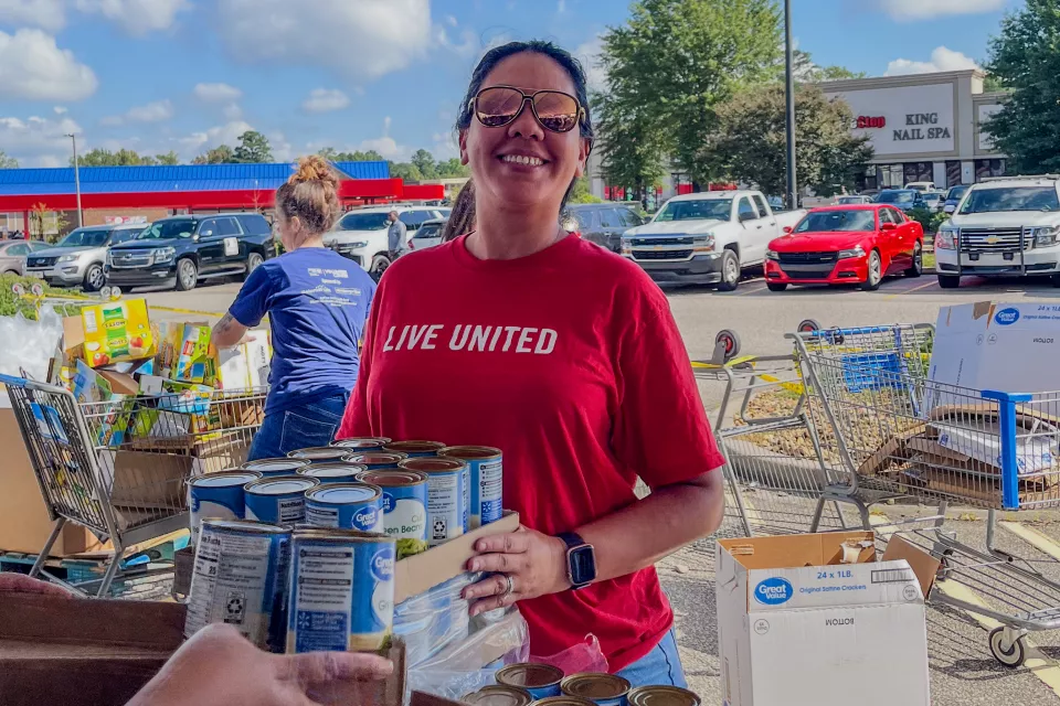 UWM staff volunteering at a local disaster relief event